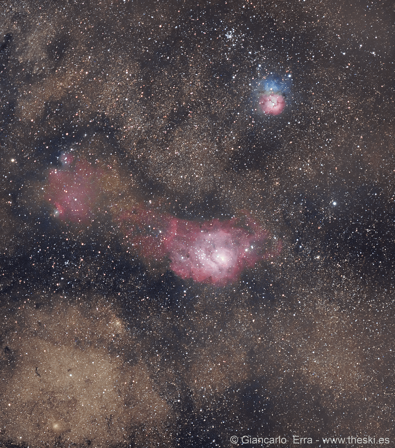 The Skies Astrophotography by Giancarlo Erra lagoon trifid